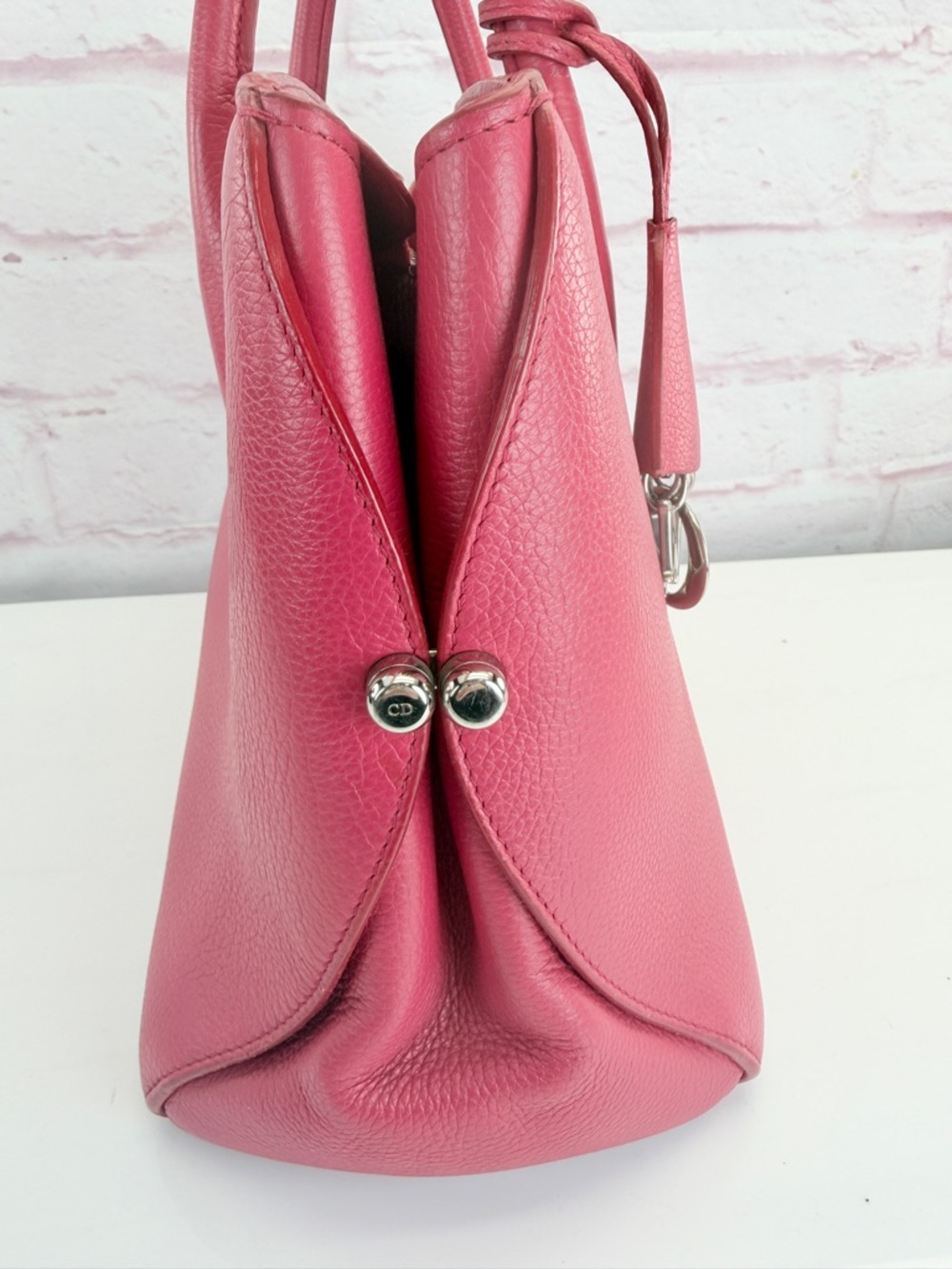 Christian Dior Open Bar Pink Leather Tote Handbag - Picture 4 of 15